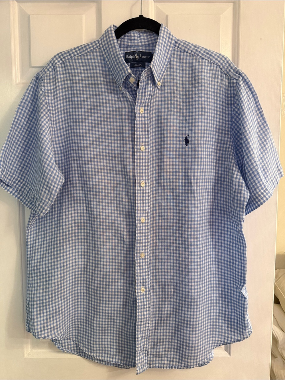 Polo by Ralph Lauren Light Blue Gingham Short-Sleeve Button-Down Shirt